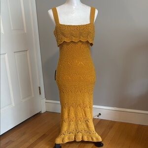 FLAWED Lush Yellow Midi Dress with Vibrant Charm